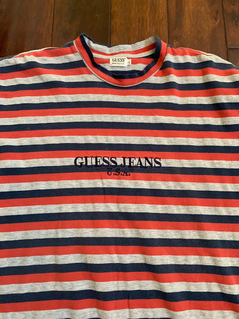 Vintage Guess 3-farbig gestreiftes Hemd EXTREM SELTEN Bild 2