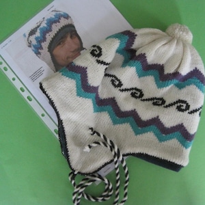 Knit Extra Warm Unisex =Jay Kay wearing gorgeous knit Hat= with soft fleece lining with ear flaps Natural Merino wool Yarn All Season hat