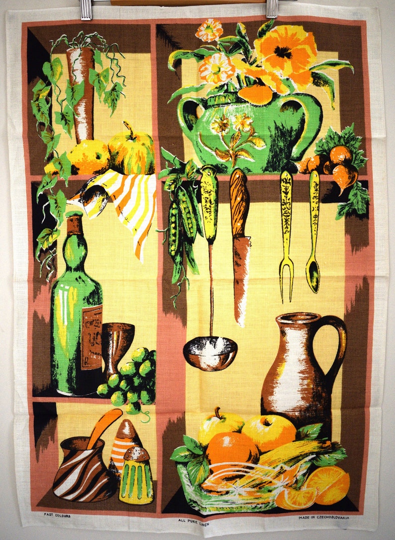 Kitchenalia Tea Towel New! Mid Century Fabulous Kitchen Decor