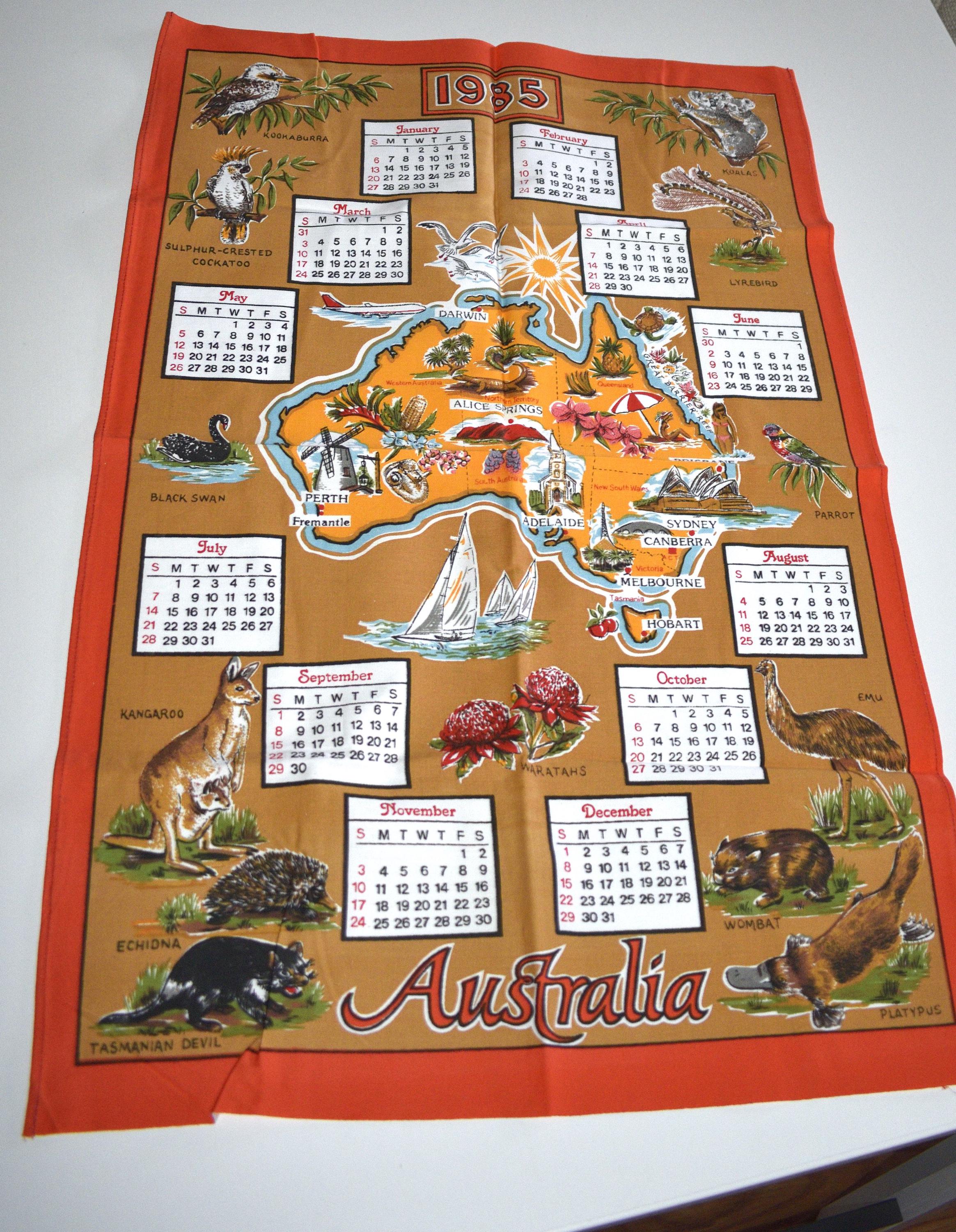 1985 cloth calendar - Etsy 日本