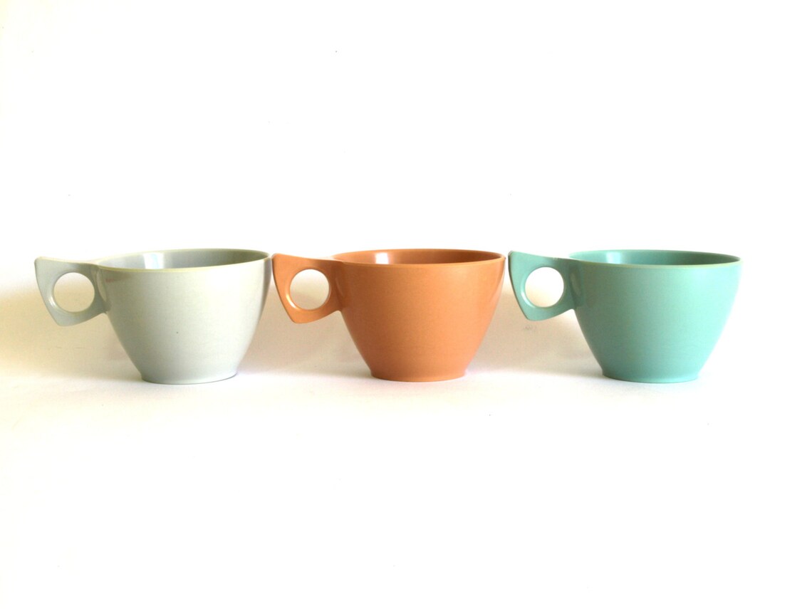 Cresta Ware Melamine Tea Cups Mid Century Melmac Plastic Etsy