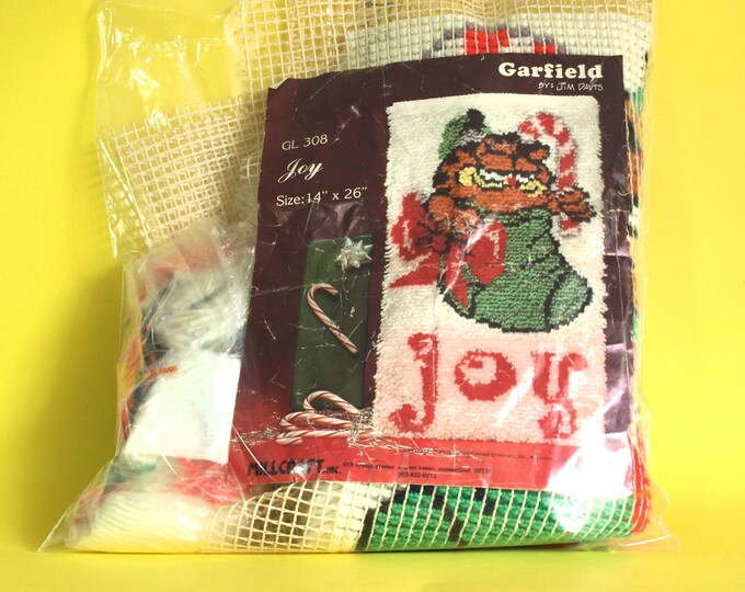 Garfield Christmas Joy Latch Hook Wall Hanging Kit Vintage Etsy Australia