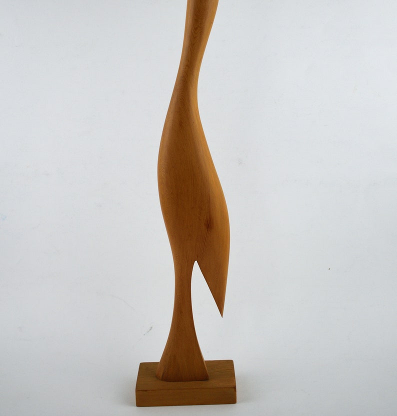 Huon Pine Wooden Crane Statue Vintge Hand Carved Wood Bird Etsy