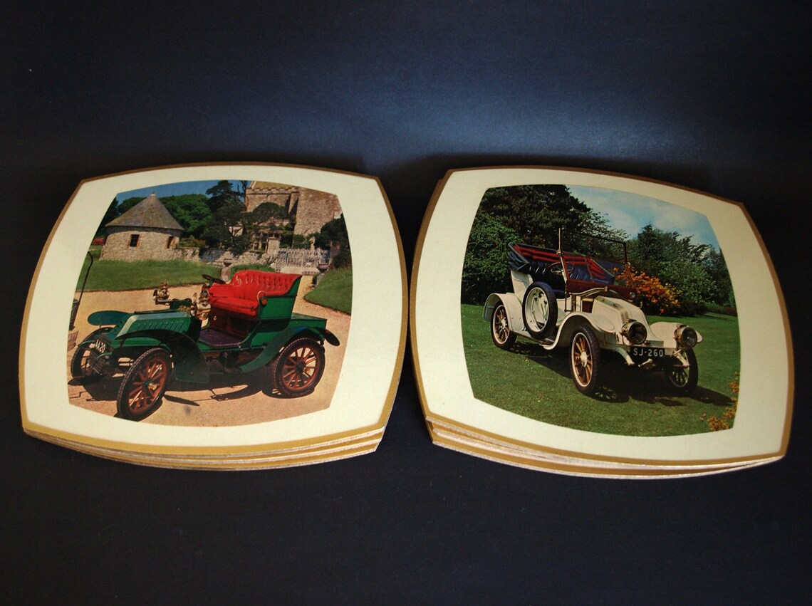 Classic Car Placemats Set of Six Vintage Early Automobile Etsy