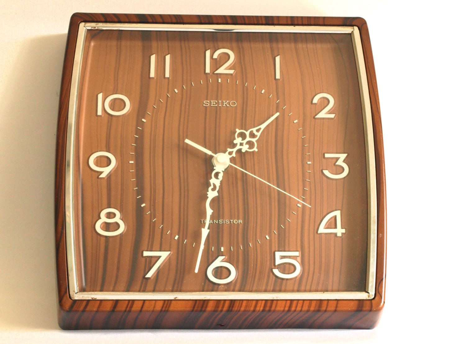 Vintage Seiko Transistor Wall Clock Funky 70s Faux Wood - Etsy