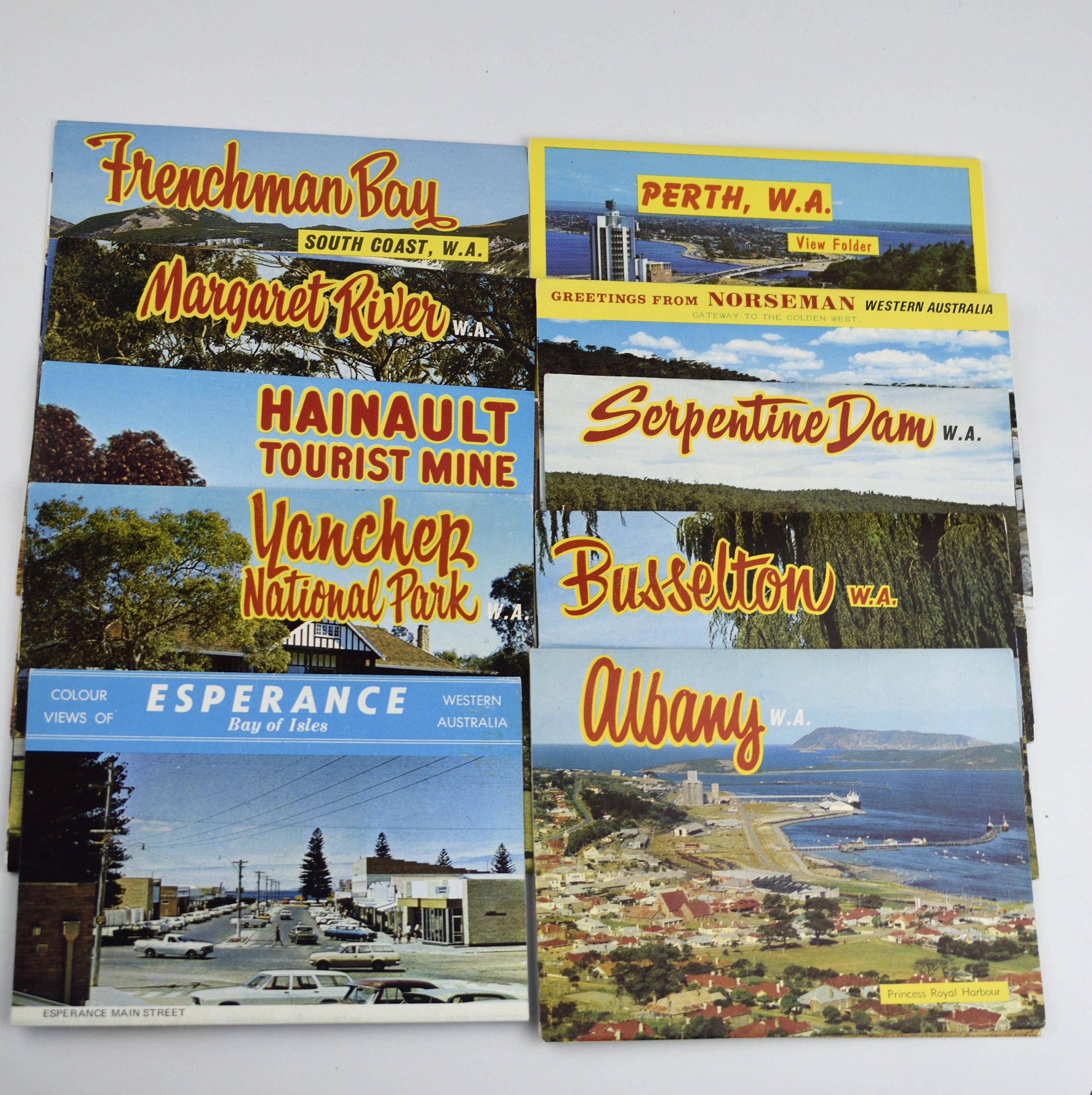 Vintage Western Australia Souvenir Fold Out Postcards X 10 - Perth