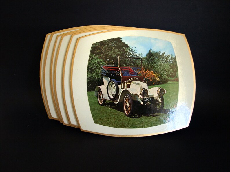 Classic Car Placemats Set of Six Vintage Early Automobile Etsy