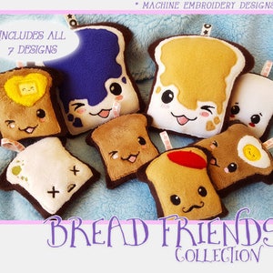 The Whole Loaf - Bread Friends Collection - ITH (In The Hoop) Embroidery Pattern Design - Kawaii Plush Friend - 4 Sizes