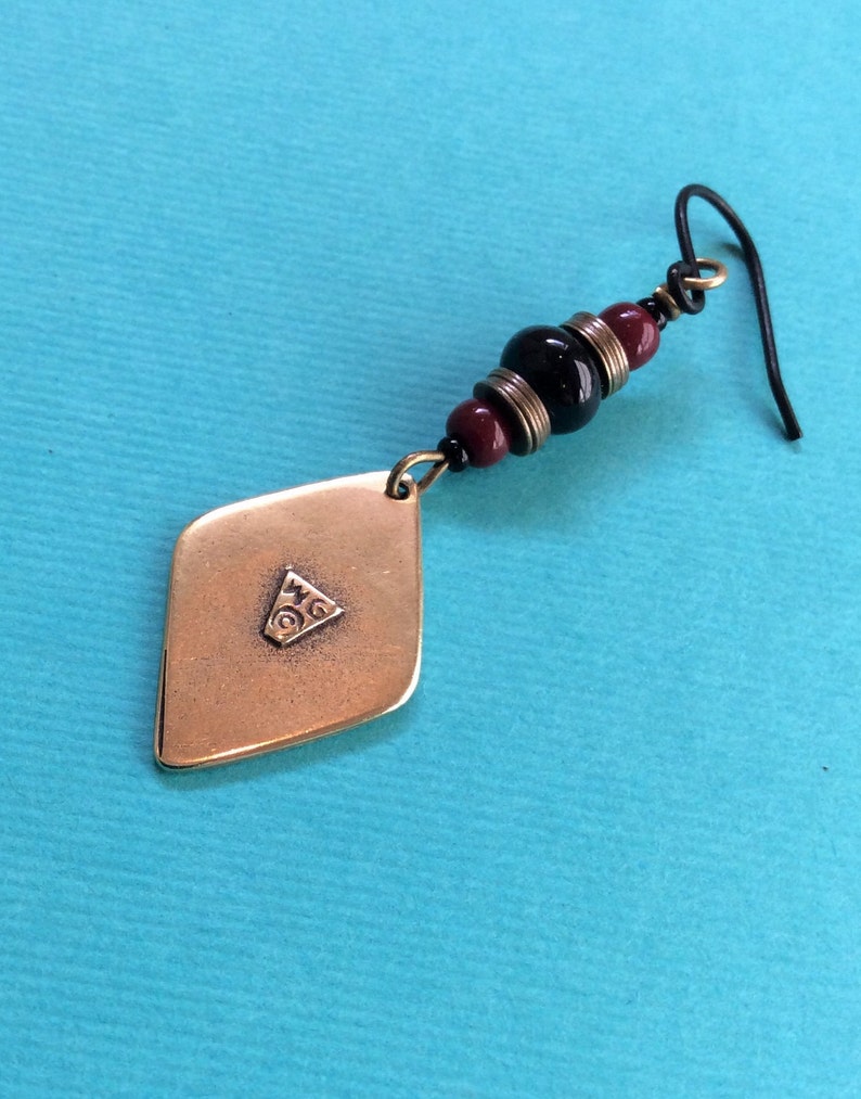 Tribal Earrings Bronze Jewelry Ethnic Earrings Primitive Etsy