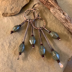 Bohostyle Earrings, Hippie Dangles, Boholook, Handmade, Boho Jewelry, OOAK