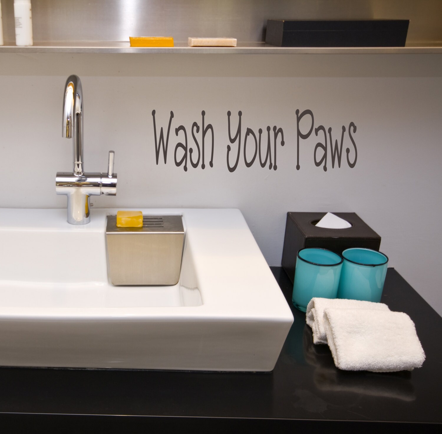 Wash Your Paws Bathroom Home Decor Dog Vinyl Wall Decal Etsy