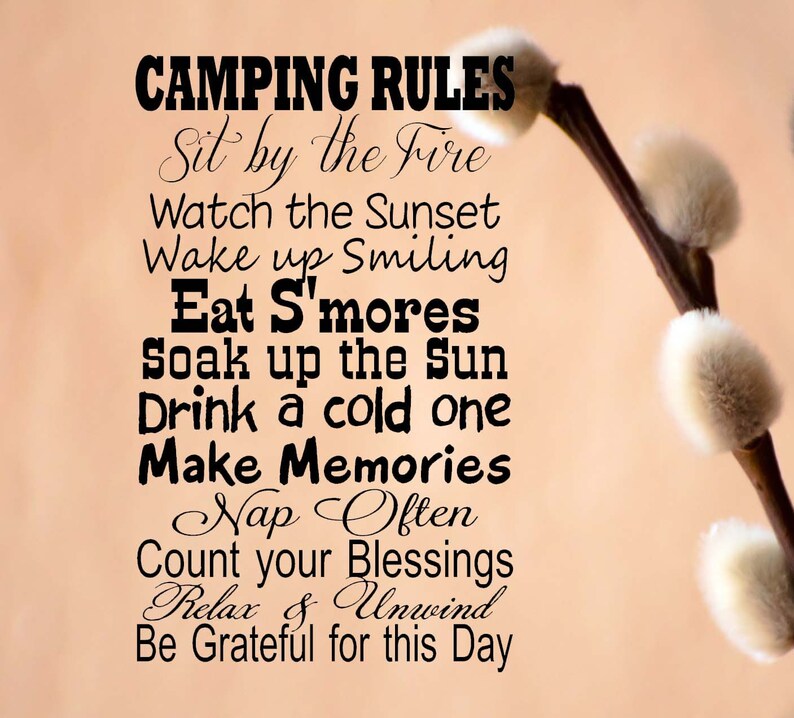 Camp rules. Soak up. Soak up the Sun. Camping Rules. • To Soak up the Sun.