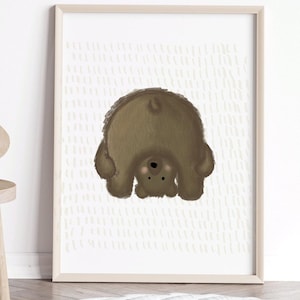 PRINTABLE Woodsy Nursery Woodland Nursery Artwork Bear Print Girl Nursery Wall Art Woodland Neutral Nursery Art Bear Nursery Art Painting