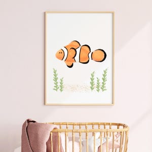 PRINTABLE Nemo Nursery Print, Clown Fish Print Fish Picture Nursery Nemo Print Nemo Baby Ocean Theme Sea Nursery Theme Art Nautical Nursery