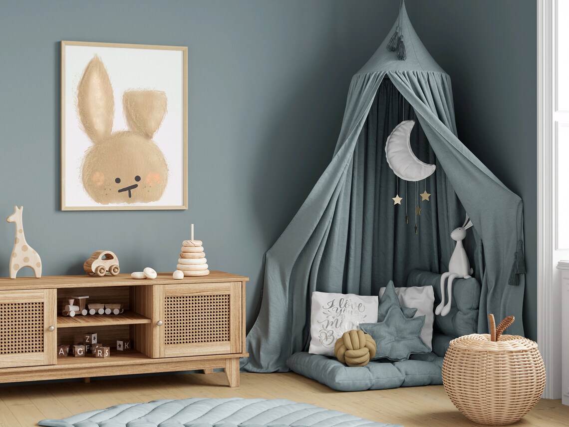 Bunny Nursery Picture Bunny Print Bunny Nursery Boy Bunny Themed ...
