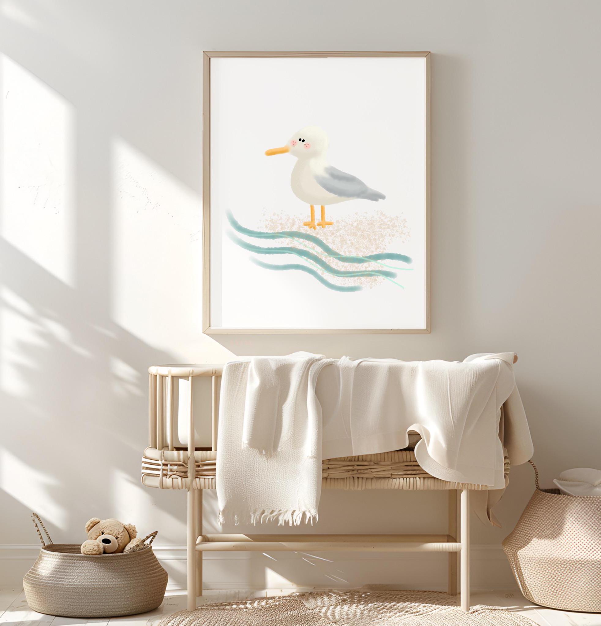 Printable Seagull Ocean Nursery Decor Nautical Nursery Digital File ...