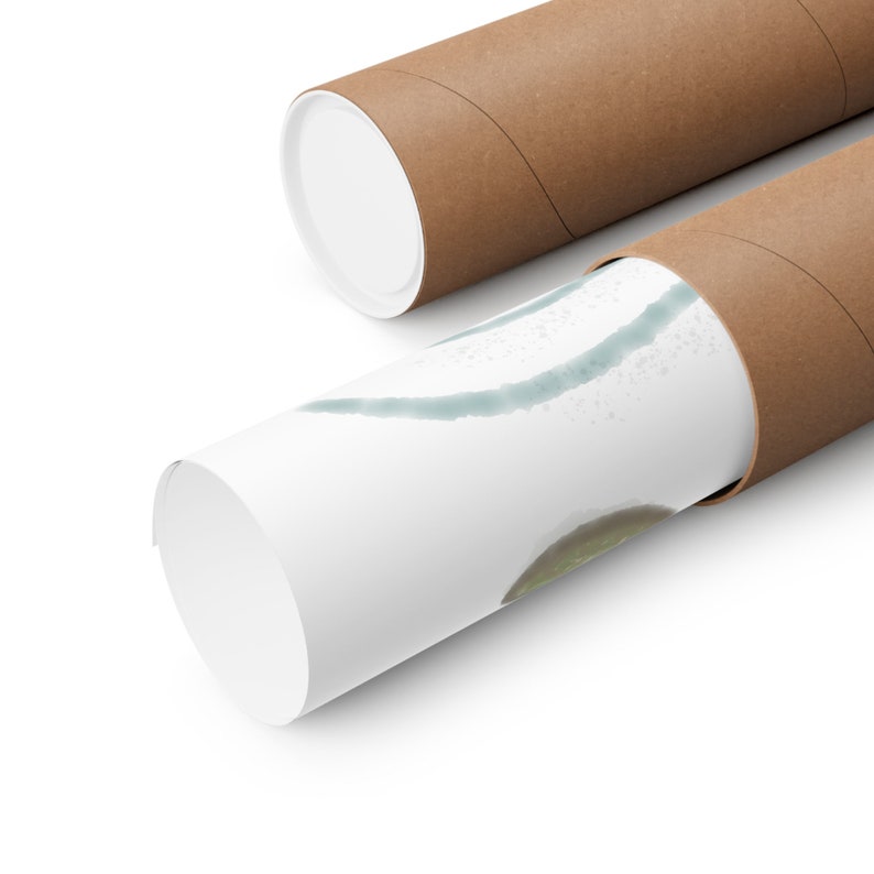 A rolled up poster in a mailing tube