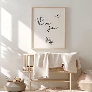 Bon Jour Paris Artwork Paris Nursery Art French Cafe Wall Art Paris Nursery Print Paris Print Nursery Paris Theme Decor Paris Inspired Decor