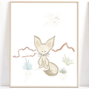 Desert Theme Nursery Fox Baby Room Print Cactus Nursery Wall Art Desert Nursery Art Desert Nursery Decor Desert Animal Wall Art Desert Fox