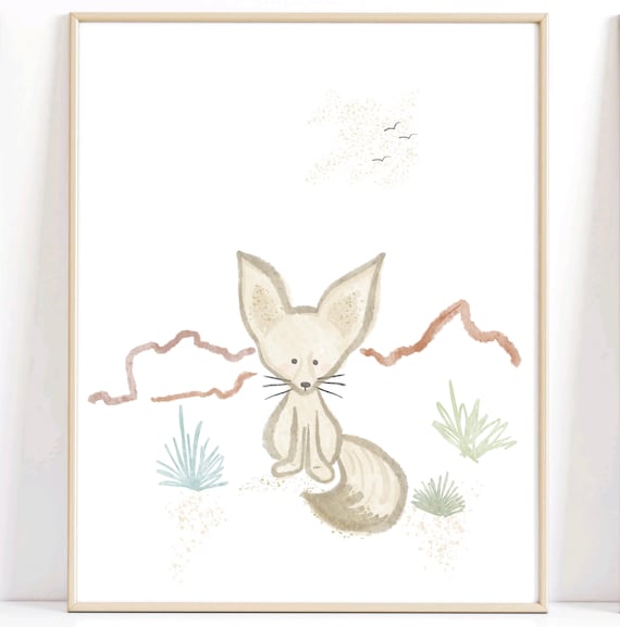 Desert Theme Nursery Fox Baby Room Print Cactus Nursery Wall Art Desert Nursery Art Desert Nursery Decor Desert Animal Wall Art Desert Fox