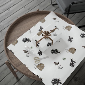 Cow Wrapping Paper | Farm Animal Wrapping Paper Cow Print Wrapping Paper Farm Animal Gift Wrapping Paper Country Gift Wrap Farm Theme Gift