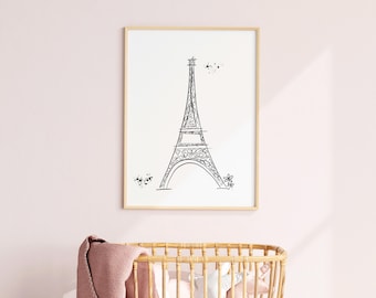 PRINTABLE French Cafe Wall Art Paris Nursery Art Paris Nursery Print Paris Print Nursery Paris Theme Decor Paris Inspired Decor Eiffel Tower
