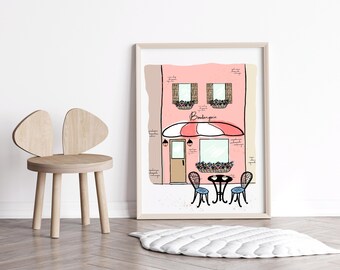 French Cafe Wall Art Paris Artwork Paris Nursery Art Paris Nursery Print Paris Print Nursery Paris Theme Decor Paris Inspired Decor Paris