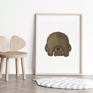 Woodsy Nursery Woodland Nursery Artwork Bear Print Girl Nursery Wall Art Woodland Neutral Nursery Art Bear Nursery Art Painting Print Forest