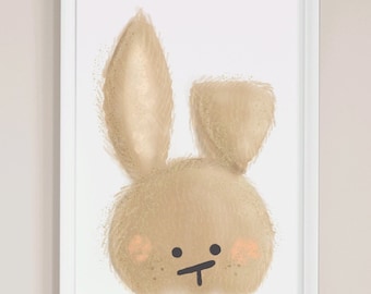 Neutrales Kinderzimmer Bild Hase Poster Druck Hase Kinderzimmer Junge Hase Thema Kinderzimmer Dekor Wald Kinderzimmer Kunstwerk Wald Thema Kinderzimmer