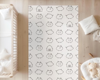 Pig Rug for Nursery Farm Animal Rug Neutral Nursery Farm Nursery Deco Farm Rug Nursery Pig Nursery Theme Decor Baby Room Area Rug Kids Room