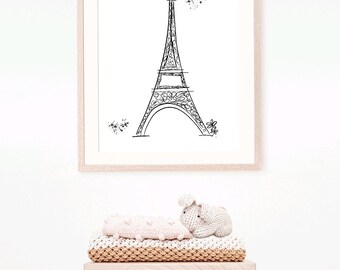 Paris Nursery Print Paris Bistro Decor Paris Artwork Paris Nursery Art Paris Nursery Print Paris Print Nursery Paris French Girls Nursery
