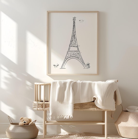 Paris Artwork Paris Nursery Art Paris Nursery Print Paris Print Nursery Paris Theme Decor Paris Inspired Decor Eiffel Tower Black and White