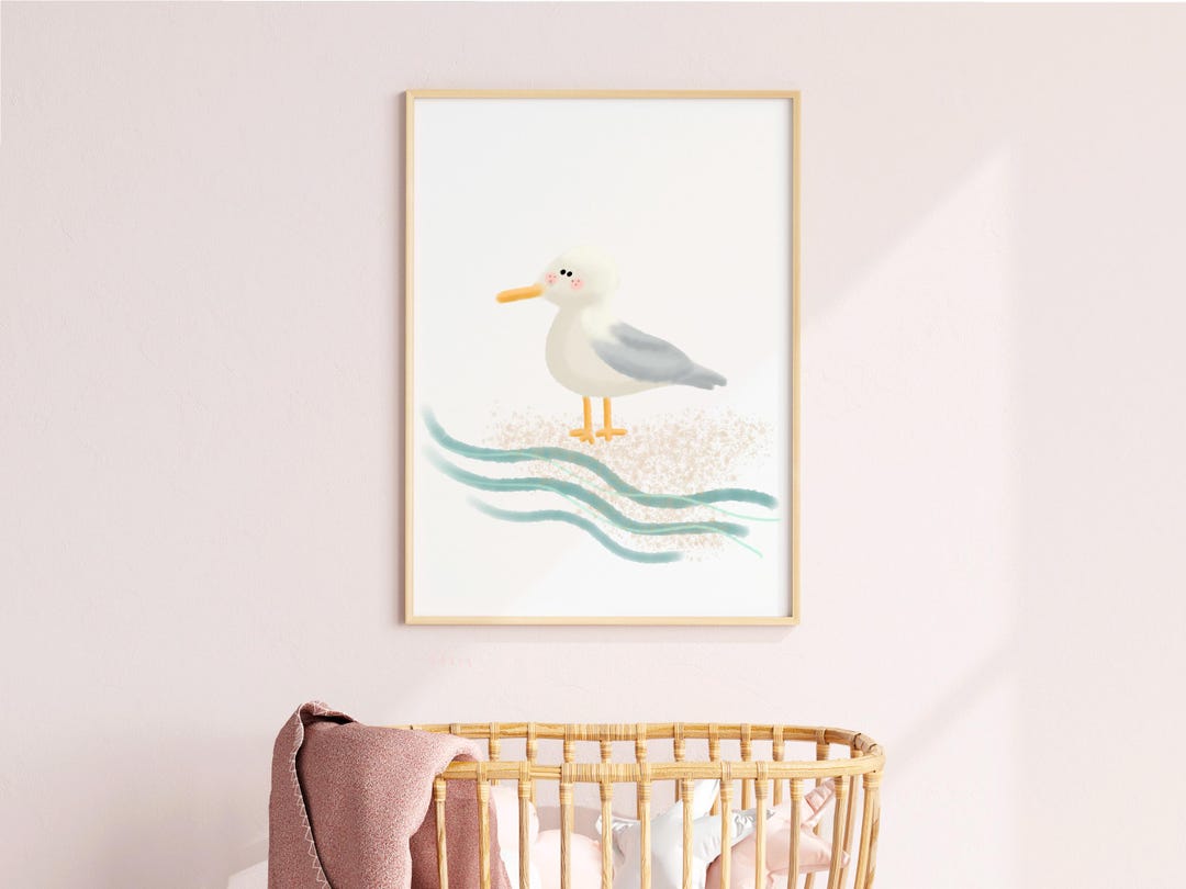 Printable Seagull Ocean Nursery Decor Nautical Nursery Digital File ...