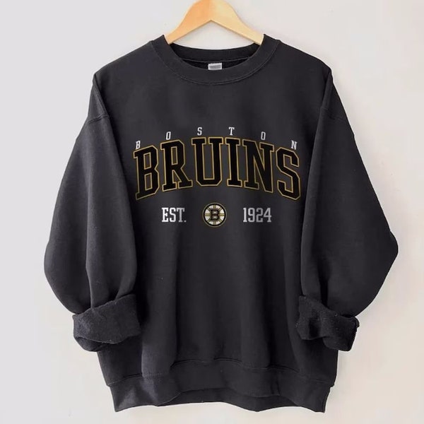 Vintage Boston Bruins Crewneck College-Sweatshirts, Hockey-Fan-Geschenke, Boston Bruins Sweatshirts und Boston Hockey Sweatshirts