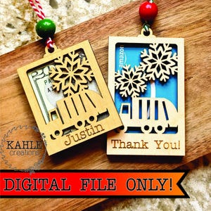Garbage Truck Gift Card & Money Holder Ornaments - Laser Engraver FILE - SVG DXF Glowforge  Trash Garbage