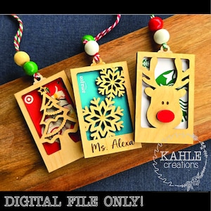 FILE per incisore laser per porta carte regalo - SVG DXF Glowforge
