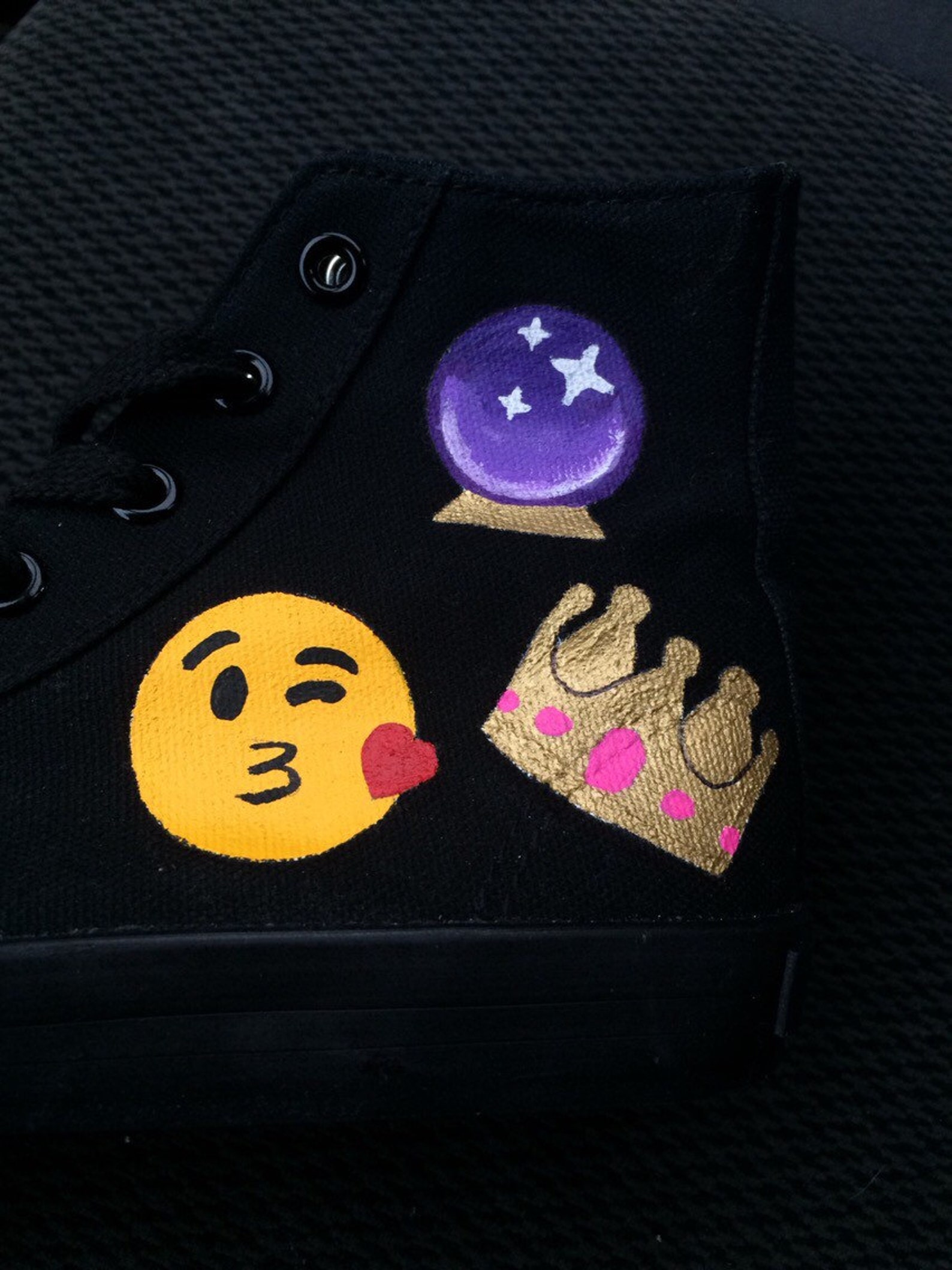 EMOJI Converse Shoes Hand Painted Etsy