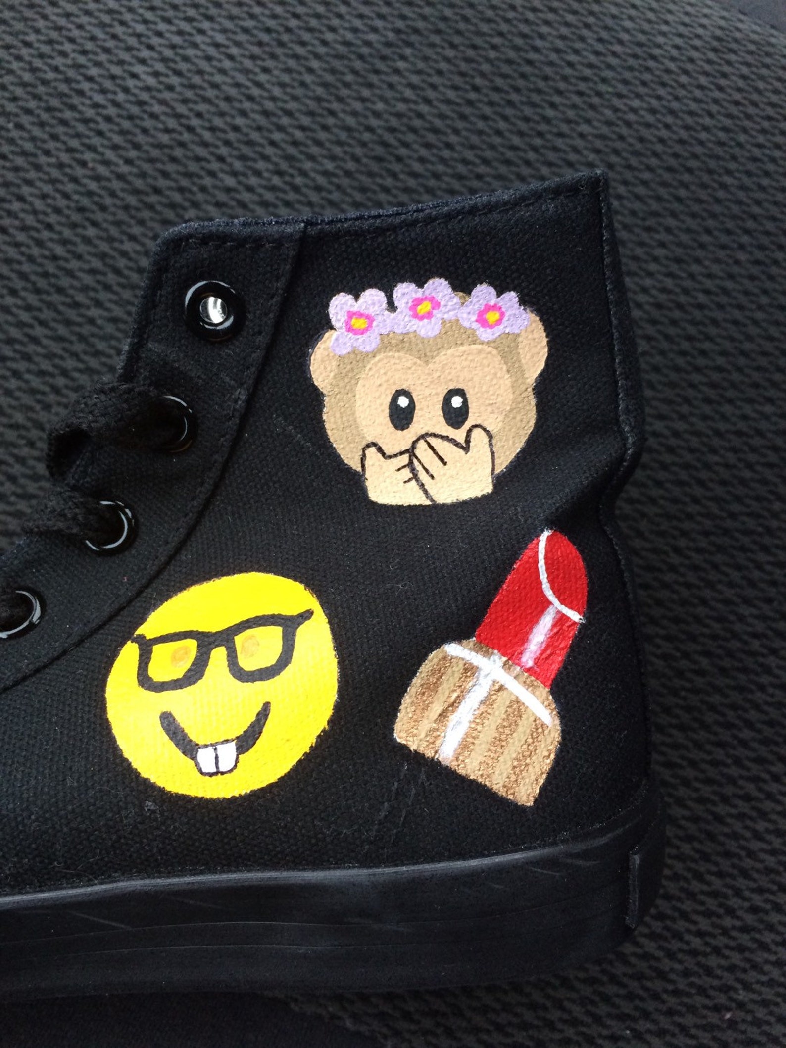 EMOJI Converse Shoes Hand Painted Etsy