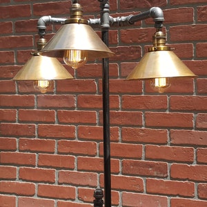 3 Luminária de chão industrial Edison base de madeira abajur antigo interruptor rotativo