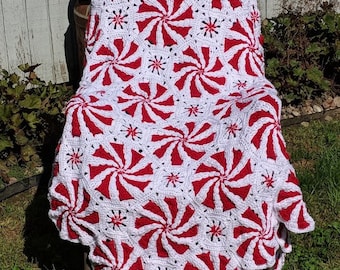 Peppermint Afghan Etsy