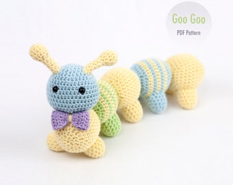 Amigurumi crochet pattern, caterpillar Goo Goo crochet pattern, toy PDF patterns, insect animal crochet patterns (english only),