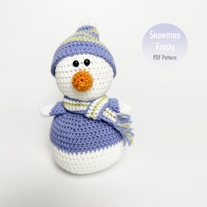 Amigurumi crochet pattern, Snowman Frosty Christmas toy PDF patterns, animal crochet patterns (english only) easy crochet snowman Xmas decor