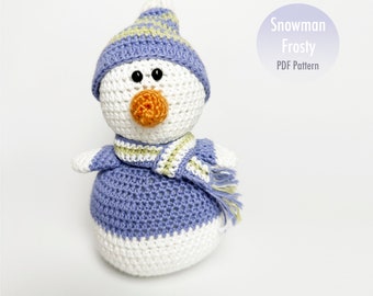Amigurumi crochet pattern, Snowman Frosty Christmas toy PDF patterns, animal crochet patterns (english only) easy crochet snowman Xmas decor