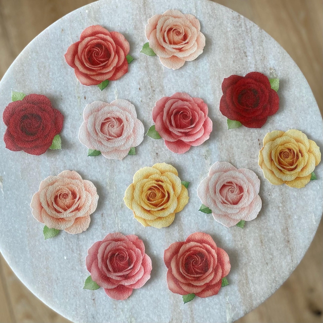 Assorted Roses - Custom Edible Wafer Paper - Etsy