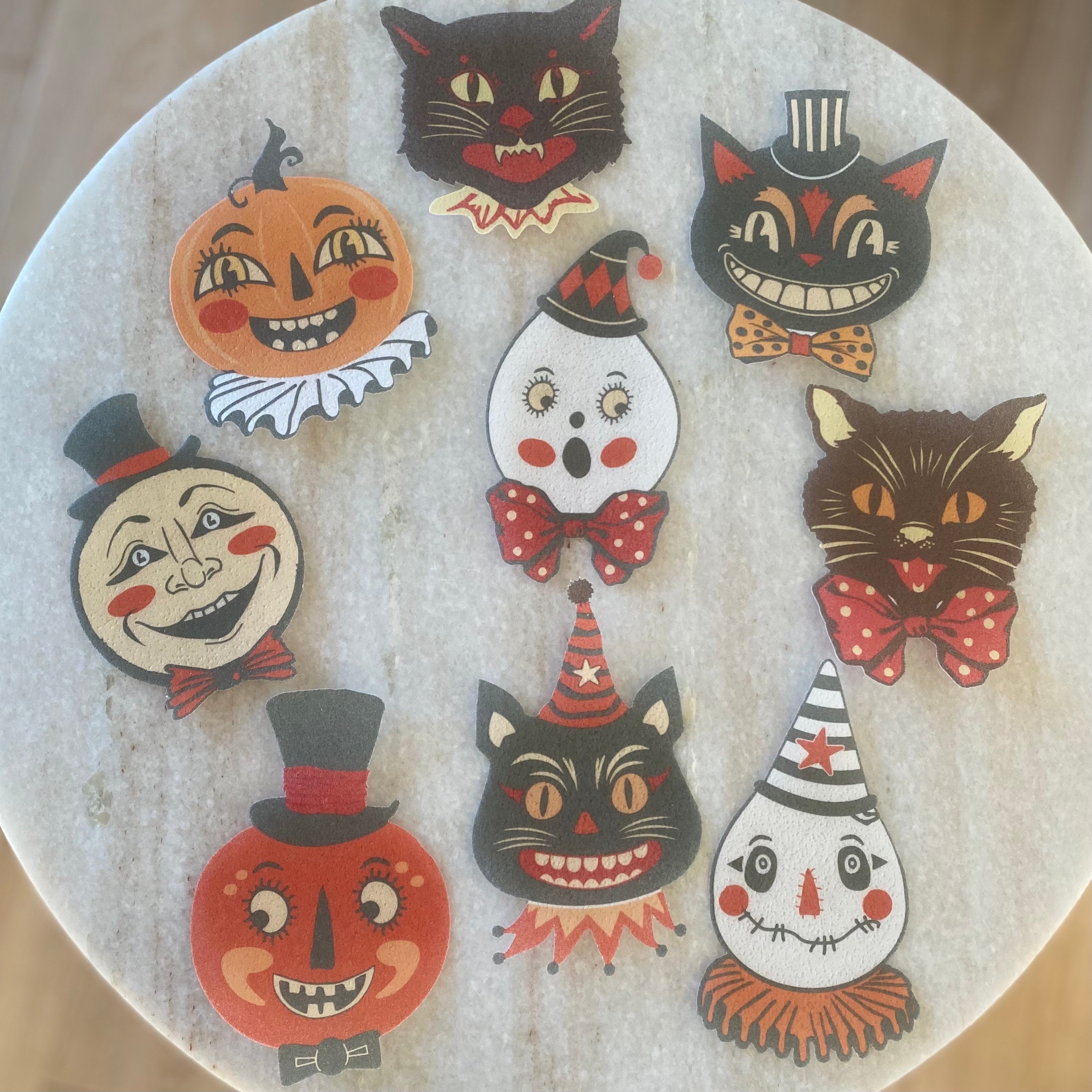 Vintage Halloween Faces - Custom Edible Wafer Paper