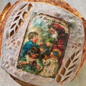 Vintage Weihnachtsmann - Essbares Oblatenpapier Personalisiert