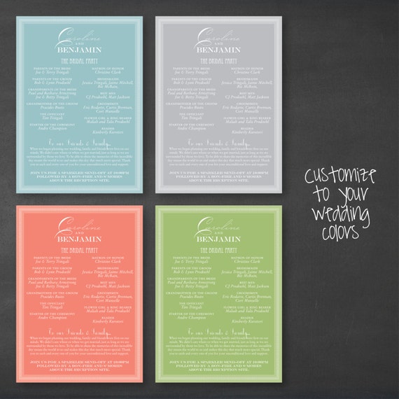 Customizable Typography Art Deco Wedding Program Digital Etsy