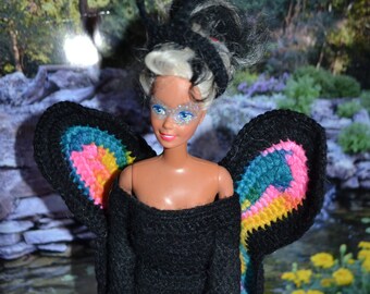 Butterfly Costume Crochet Pattern for Barbie and other 11-1/2" Fashion Dolls