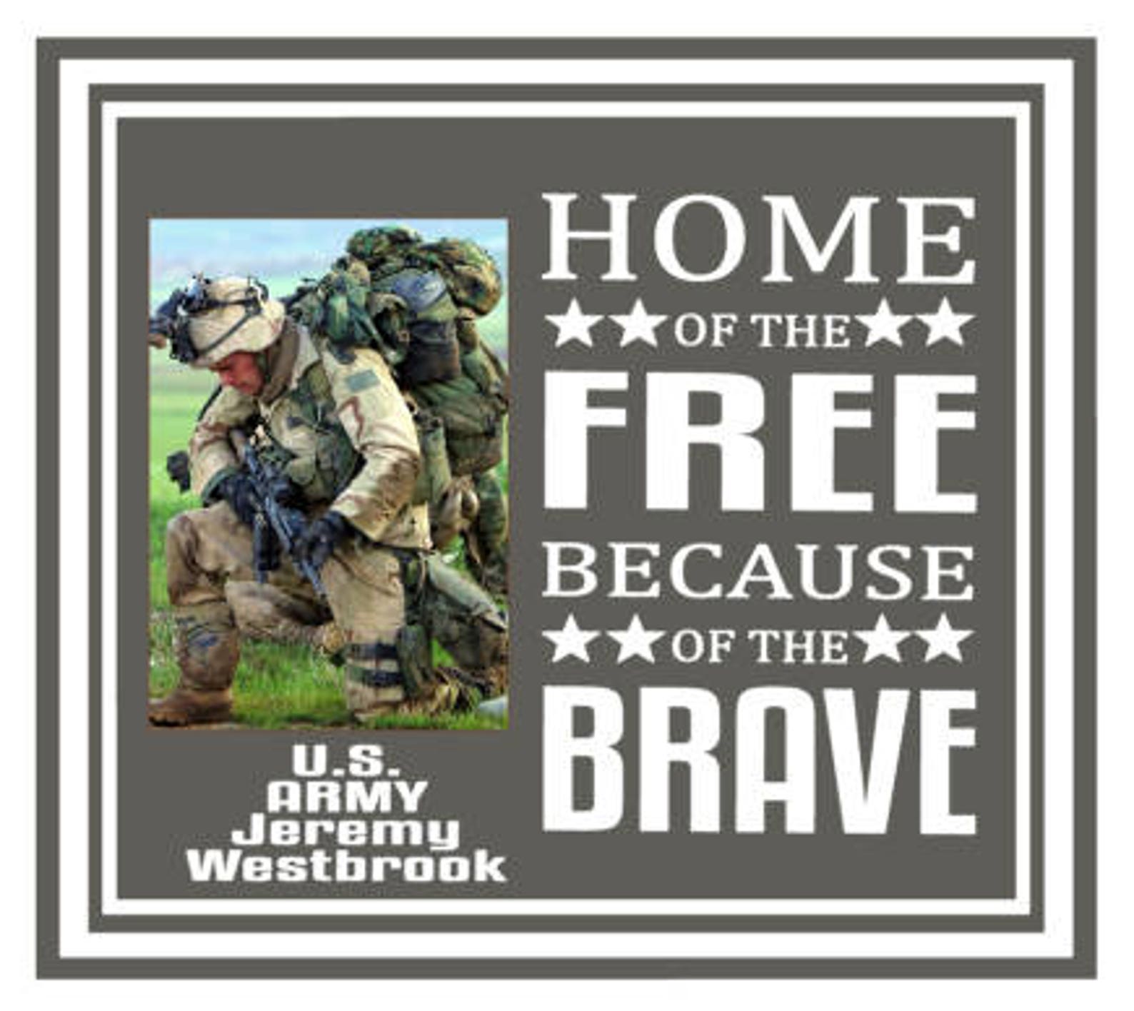 Army picture frame army photo frame army photo plaque us | Etsy