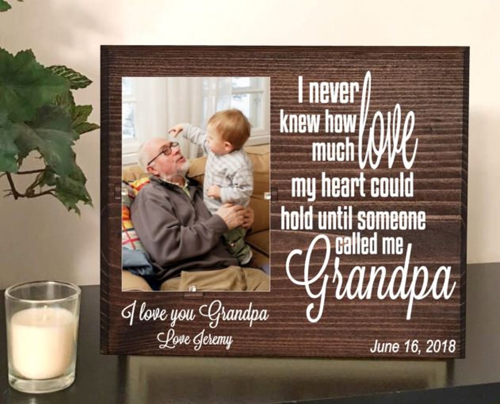 Grandpa Personalized Picture Frame Grandfather Personalized Etsy